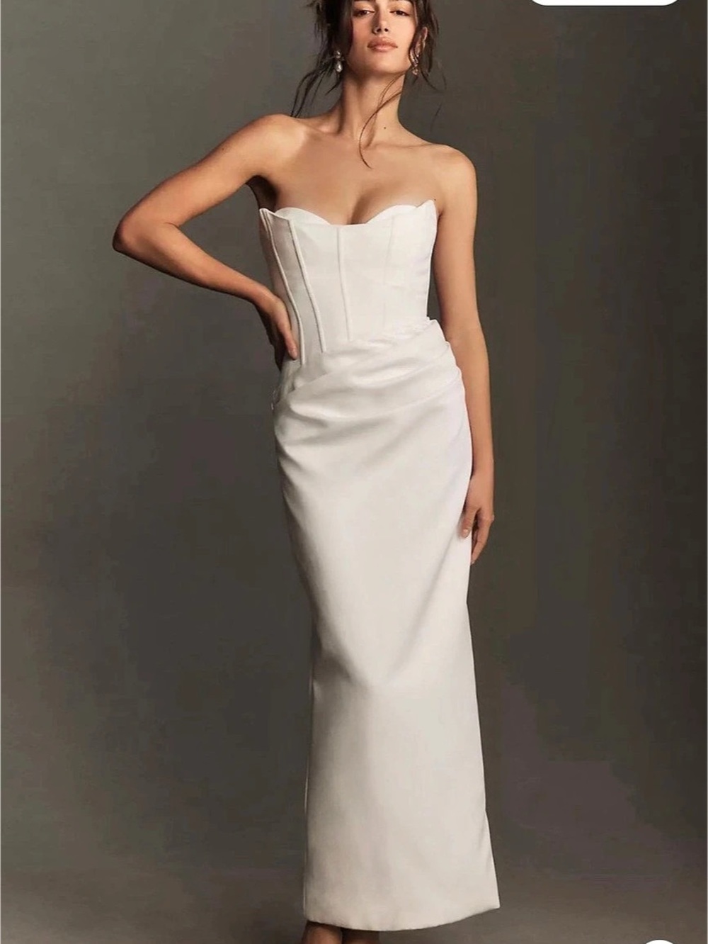 Shona Joy Oakley Strapless Draped Maxi Dress - US 8, Ivory. NWT
